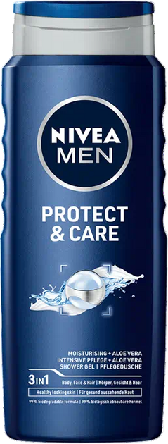 Żel pod prysznic Nivea Men Shower Gel Protect & Care 3 w 1 500 ml (9005800224473) - obraz 1