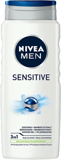 Żel pod prysznic dla mężczyzn Nivea Men Sensitive 3 w 1 500 ml (9005800286570) - obraz 1