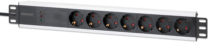 Listwa zasilająca Intellinet 19" 1.5U Rackmount PDU 7 gniazd 3 m Czarny/Biały (766623714006) - obraz 3