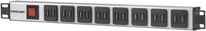 Мережевий фільтр Intellinet 19" 1U Rackmount PDU 16 x USB-A 2 м Black/Grey (766623164580) - зображення 3