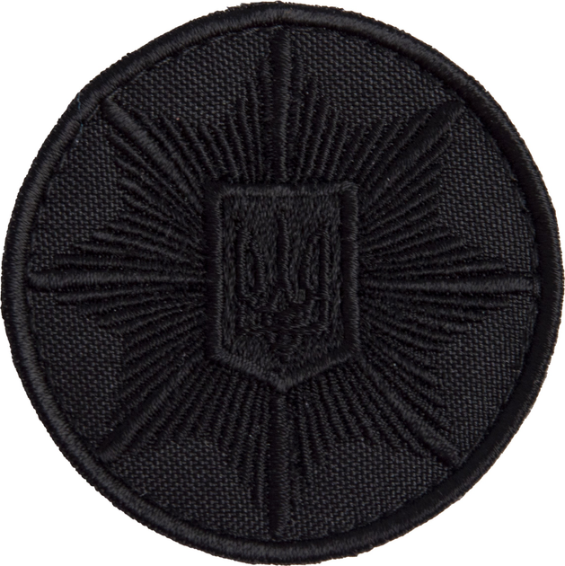 Шеврон на липучці IDEIA Кокарда Поліція кругла 6 см чорна на чорному (2200004279466) - зображення 1