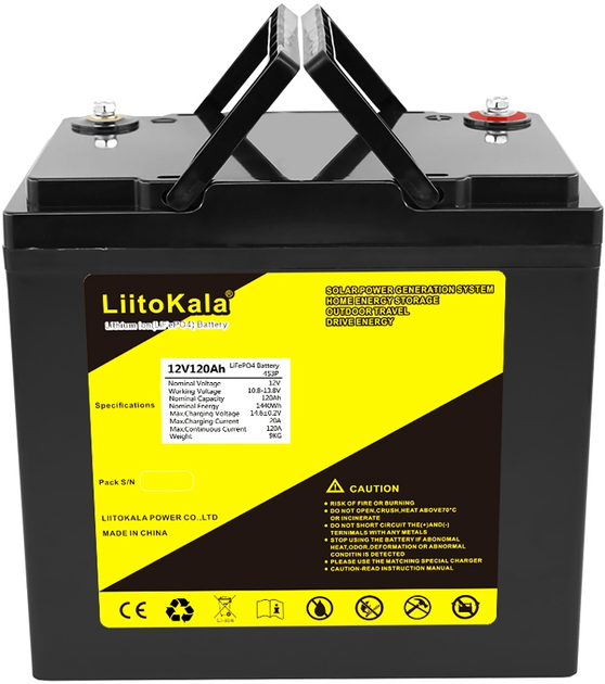 Аккумуляторная батарея LiitoKala LiFePO4 12V 120Ah (YT29741) - изображение 2