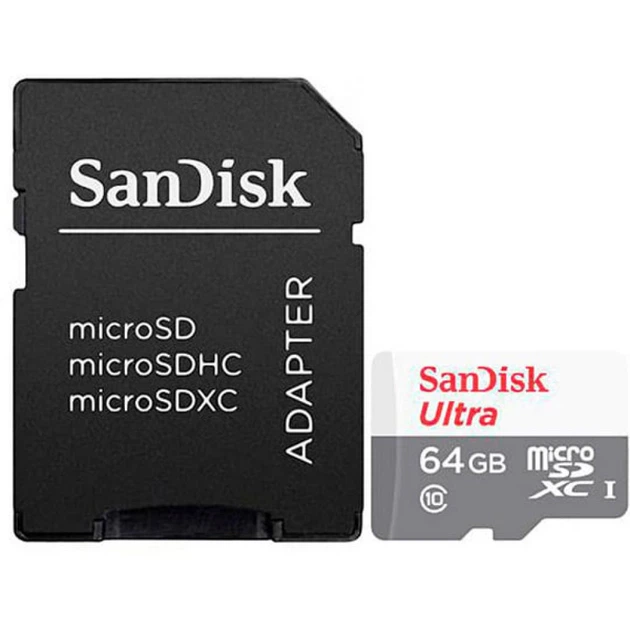 Карта пам'яті SanDisk 64GB microSD class 10 Ultra Light (SDSQUNR-064G-GN3MA) - зображення 1