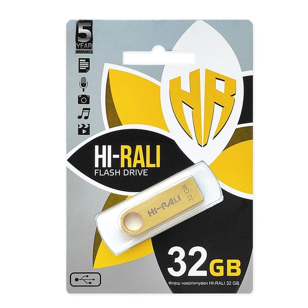 Флеш-накопичувач USB 32GB Hi-Rali Shuttle Series Gold (HI-32GBSHGD) - зображення 2