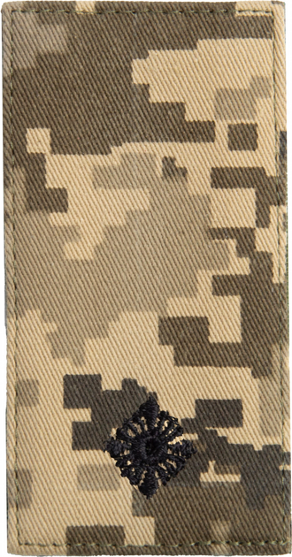 Шеврон нашивка на липучке IDEIA погон звания ВСУ Хорунжий 5х10 см пиксель (2200004295756) - изображение 1