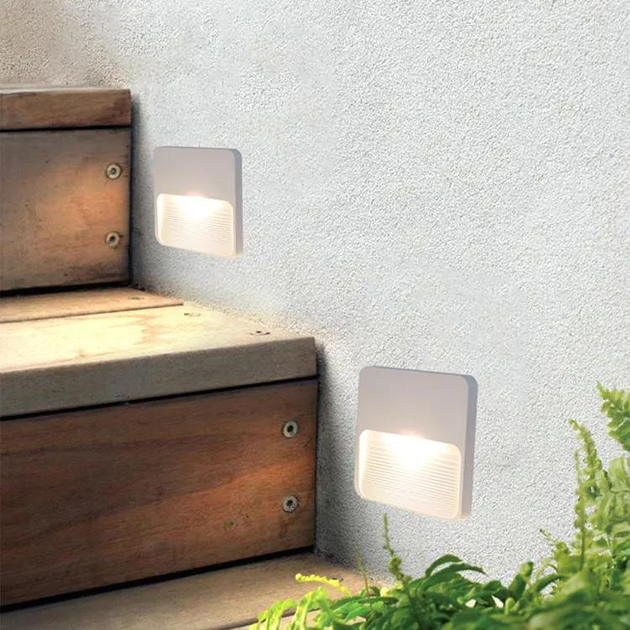 Світильник світлодіодний настінний, LED бра STEP 3W WHITE 4200K 90x120x12 220V IP65 - зображення 6