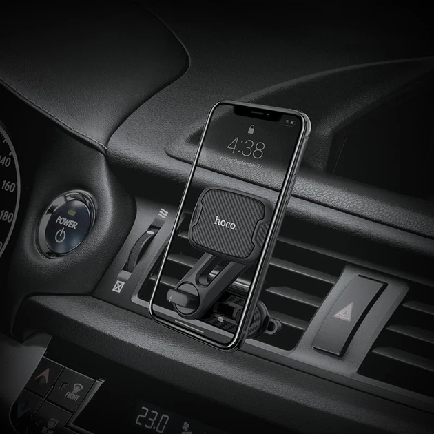 Автотримач Hoco CA68 Sagittarius series double air Outlet magnetic Black - зображення 5