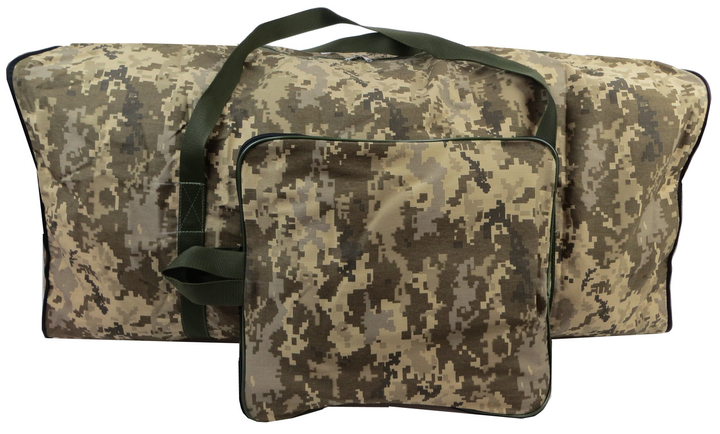 Прочная большая складная дорожная сумка, баул 105 л пиксель ВСУ Ukr Military 85x38x34 см (sum0021367) Хаки - изображение 2