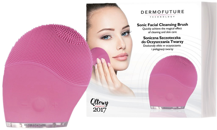 Szczoteczka soniczna do twarzy Dermofuture Sonic Facial Cleansing Brush Pink (5901785001983) - obraz 1