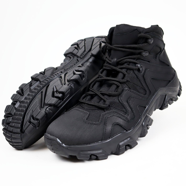 Кожаные тактические ботинки OKSY TACTICAL Black летние (сетка) 44 размер - изображение 1