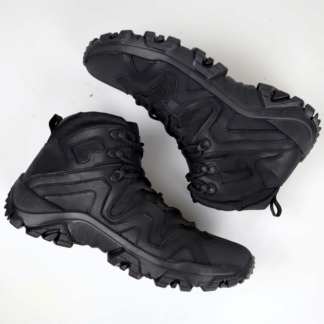 Шкіряні тактичні черевики OKSY TACTICAL Black літні (сітка) 44 розмір - зображення 2