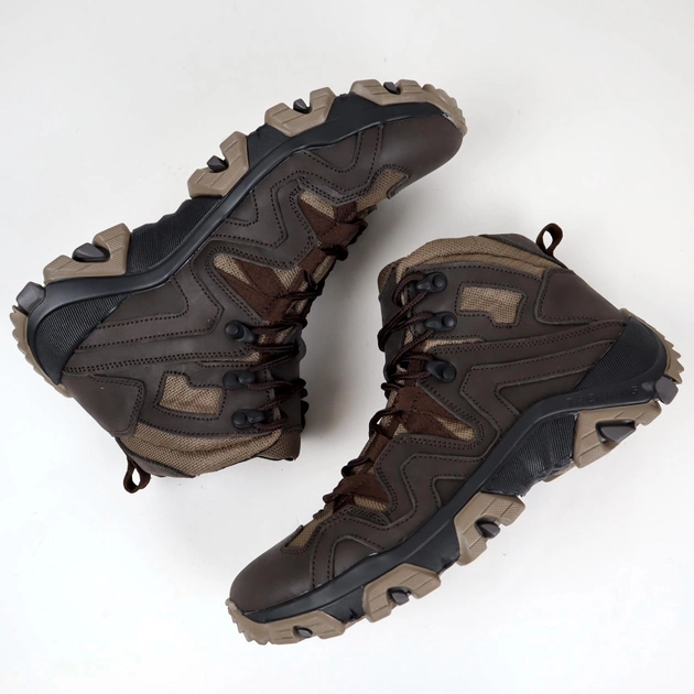 Кожаные тактические ботинки OKSY TACTICAL Brown летние (сетка) 41 размер - изображение 2