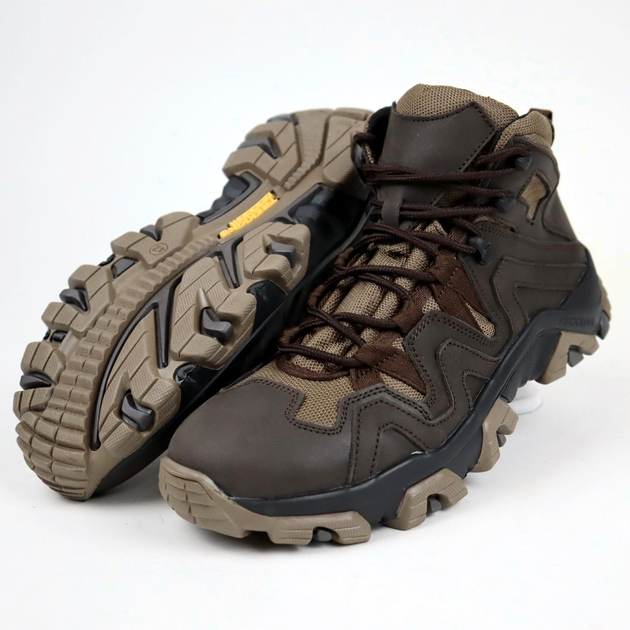 Кожаные тактические ботинки OKSY TACTICAL Brown летние (сетка) 42 размер - изображение 1