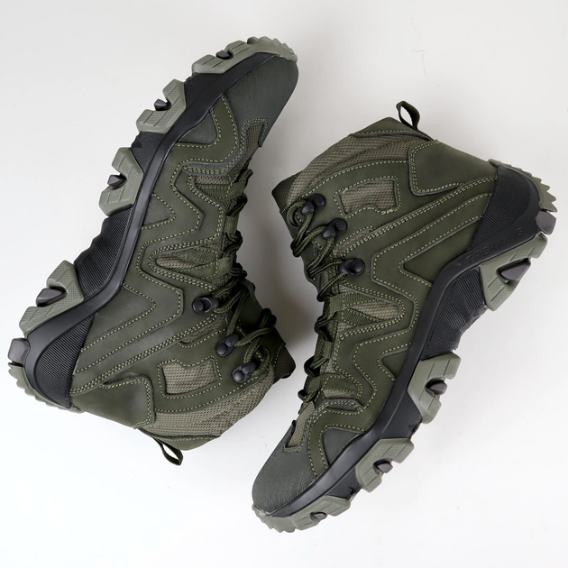 Кожаные тактические ботинки OKSY TACTICAL Olive летние (сетка) 40 размер - изображение 2