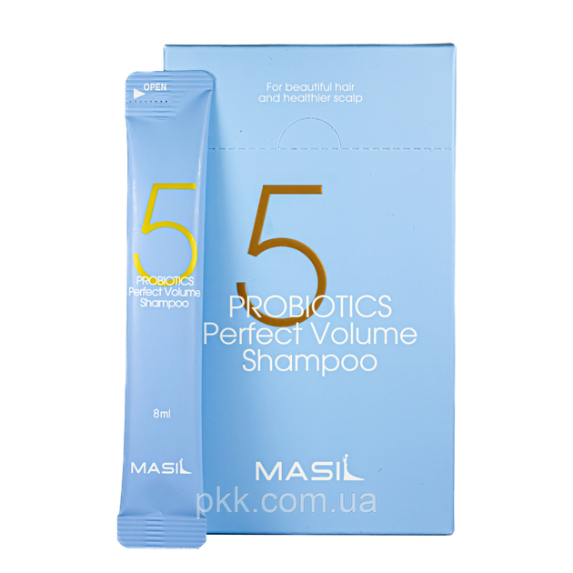 Безсульфатный шампунь для объема волос с пробиотиками в стиках Masil 5 Probiotics Perfect Volume Shampoo 8 мл - изображение 2