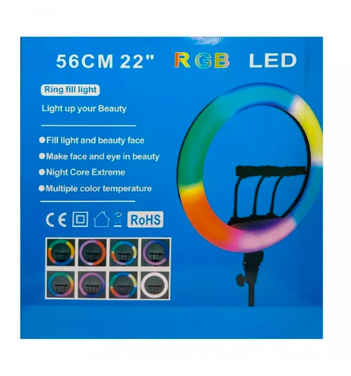 Лампа Кольцевая RGB LED 56 cm 22" 480 Lights 64 RGB - изображение 4