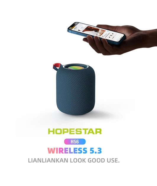 Портативная беспроводная Bluetooth колонка Hopestar H56 |10 Вт, Bluetooth, TWS, FM, MP3, AUX, Mic| Cиний - изображение 3