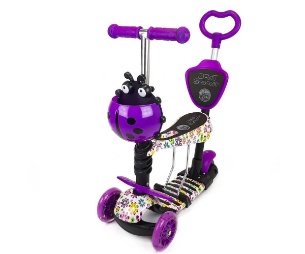 Дитячий самокат 5 в 1 3-х колісний Best Scooter 97240 з батьківською ручкою та підніжками - Фото 1 Дитячий самокат 5 в 1 3-х колісний Best Scooter 97240 з батьківською ручкою та підніжками - изображение 1
