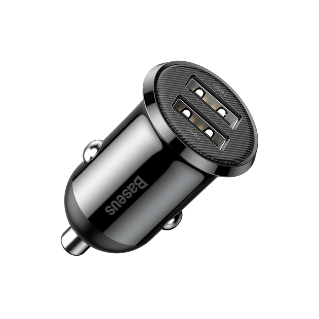 Автомобильное зарядное устройство BASEUS Grain Pro Car Charger (2USB, 4.8A). Black - изображение 3