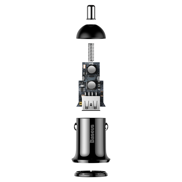 Автомобильное зарядное устройство BASEUS Grain Pro Car Charger (2USB, 4.8A). Black - изображение 8