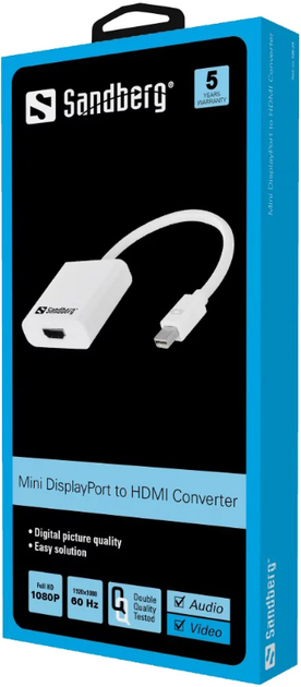 Adapter Sandberg Mini DisplayPort / HDMI (5705730508295) - obraz 2