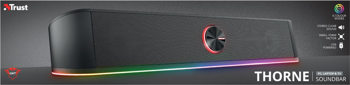 Акустическая система Trust GXT 619 Thorne RGB Illuminated Soundbar (24007) - изображение 8