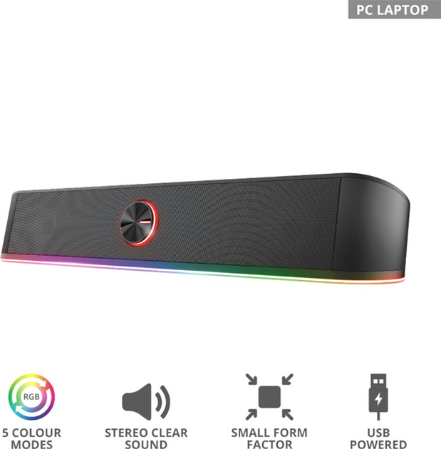 Акустическая система Trust GXT 619 Thorne RGB Illuminated Soundbar (24007) - изображение 9