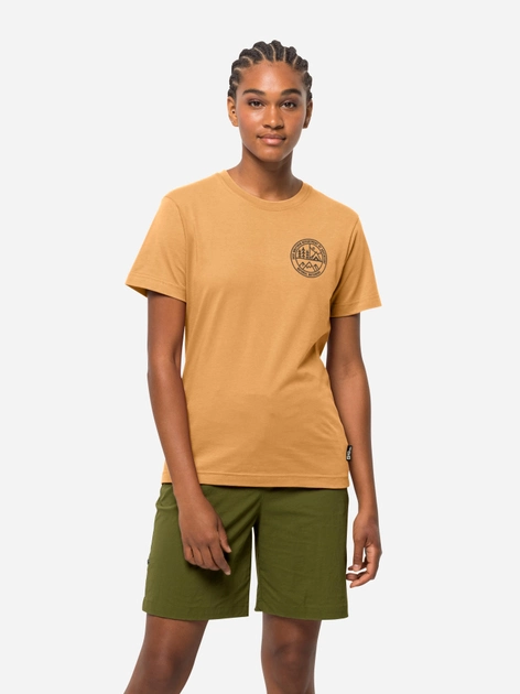 Koszulka damska bawełniana Jack Wolfskin Campfire T W 1809061-3084 XS Pomarańczowa (4064993703474) - obraz 1