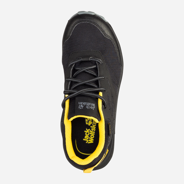 Дитячі трекінгові кросівки для хлопчика Jack Wolfskin Woodland Texapore Low K 4042162-6055 30 Чорні/Жовті (4064993186635) - зображення 5
