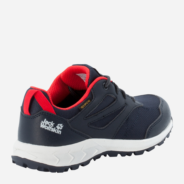 Дитячі трекінгові кросівки для хлопчика Jack Wolfskin Woodland Texapore Low K 4042162-8332 28 Темно-сині/Червоні (4064993186765) - зображення 4