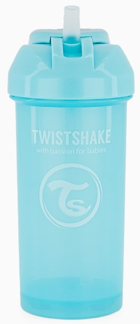 Kubek niekapek Twistshake Straw Cup Pastel Blue 12 m + ze słomką 360 ml (7350083125897) - obraz 1