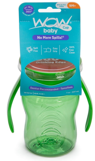 Kubek przejściowy treningowy Wow Cup Baby Tritan Green 207 ml (856520002976) - obraz 3