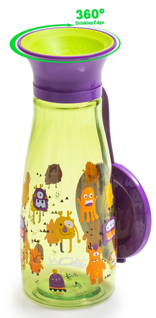 Навчальна пляшечка для годування Wow Cup Mini Silly Monsters 350 мл (857689007758) - зображення 1