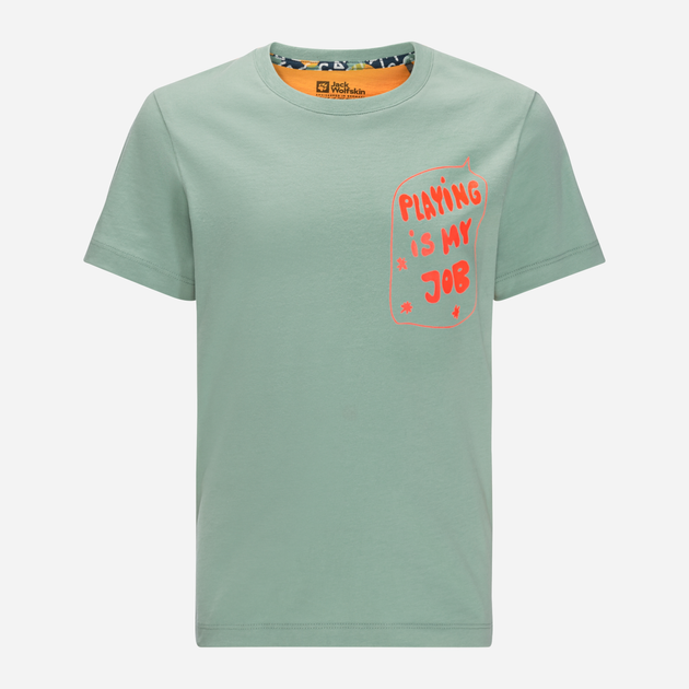 Дитяча футболка для дівчинки Jack Wolfskin Villi T K 1609721-4215 104 см Зелена (4064993684155) - зображення 1