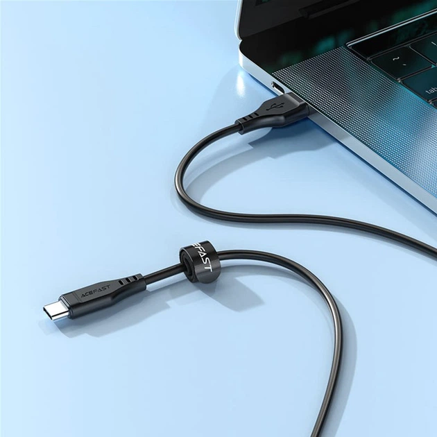 Кабель Acefast C3-04 USB to Type-C 3A 1.2 м TPE TPE connectors Black (AFC3-04B) - изображение 2