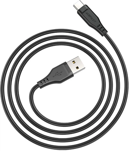 Кабель Acefast C3-04 USB to Type-C 3A 1.2 м TPE TPE connectors Black (AFC3-04B) - изображение 4