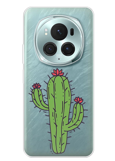 Прозрачный силиконовый чехол iSwag для Huawei Honor Magic 6 с рисунком - Тропический кактус (ISHHM6NP21) - Фото 1 Прозрачный силиконовый чехол iSwag для Huawei Honor Magic 6 с рисунком - Тропический кактус (ISHHM6NP21) - изображение 1