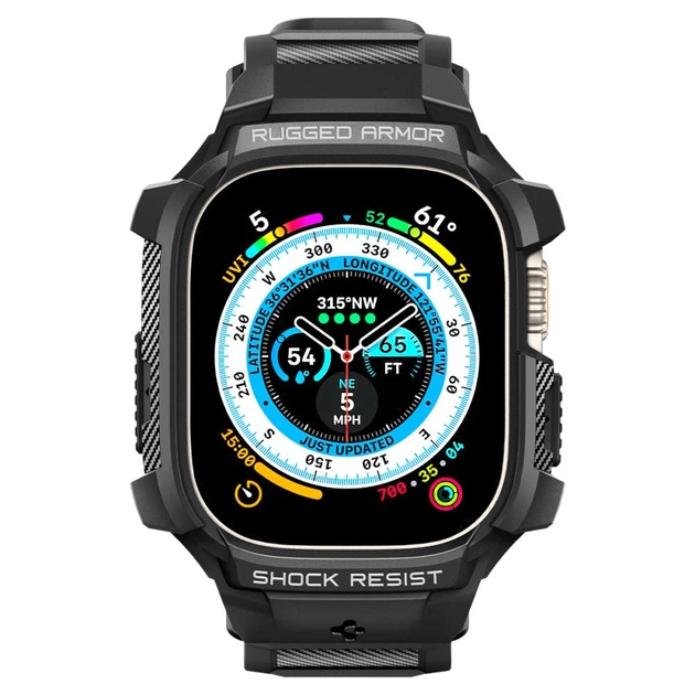 Чехол и ремешок Spigen Rugged Armor Pro 2 in 1 для Apple Watch Ultra 49 mm Black (ACS05460) - изображение 3