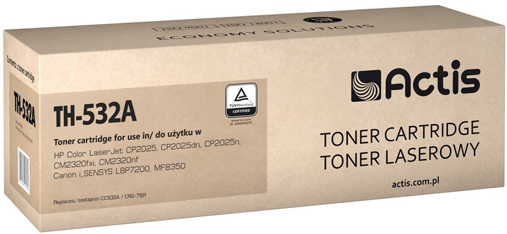 Toner Actis do HP 304A CC532A Canon CRG-718Y Yellow (5901443012016) - obraz 1