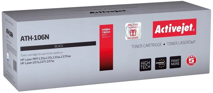 Тонер-картридж Activejet для HP W1106A Black (5901443113515) - зображення 1