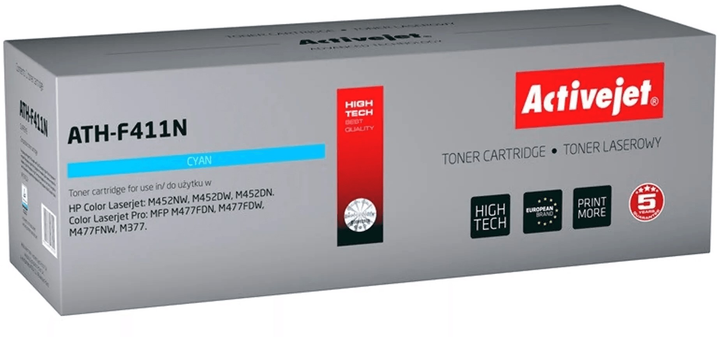 Toner cartridge Activejet do HP 410A CF411A Cyan (5901443106920) - obraz 1