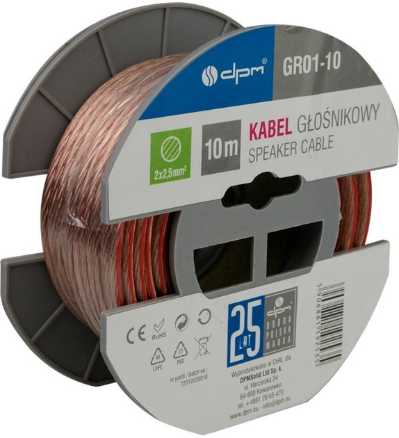 Przewód głośnikowy DPM 2 x 2.5 mm 10 m (GR01-10) - obraz 1