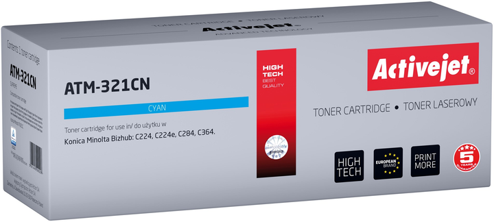 Toner Activejet do Minolta TN321C Cyan (5901443099208) - obraz 1