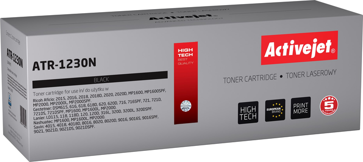 Toner Activejet do Ricoh 1230D 885094 Black (5901443106654) - obraz 1