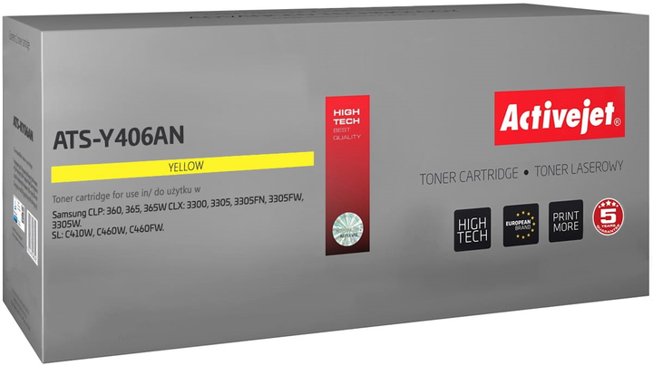 Тонер-картридж Activejet для Samsung CLT-Y406S Yellow (5901443107583) - зображення 1