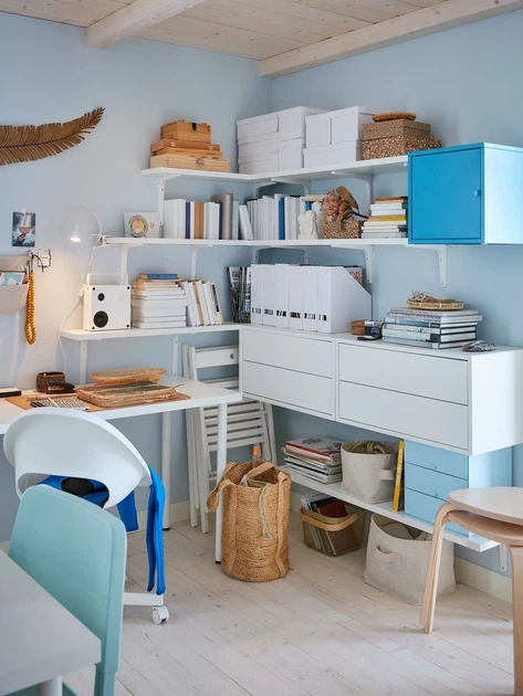 Полка з кронштейном IKEA BERGSHULT / TOMTHULT, білий, 80х20 см, 794.183.21 - изображение 7
