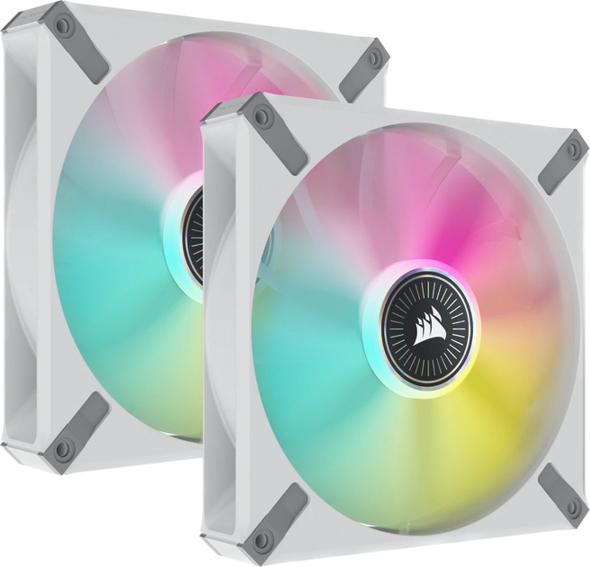 Набор вентиляторов Corsair iCUE ML140 RGB Elite Premium Dual Pack 2 шт White (CO-9050119-WW) - изображение 1