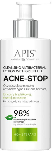 Молочко для вмивання Apis Acne-Stop з зеленим чаєм 300 мл (5901810005016) - зображення 1