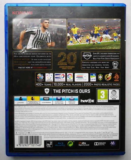 Pro Evolution Soccer 2016 Day 1 Edition, Б/У, русские субтитры - диск для PlayStation 4 - изображение 3