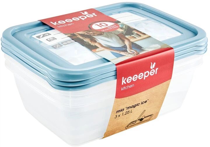 Набор прямоугольных контейнеров для морозильной камеры Keeeper Polar 1.25 л 3 шт (KEE-3015) - изображение 3